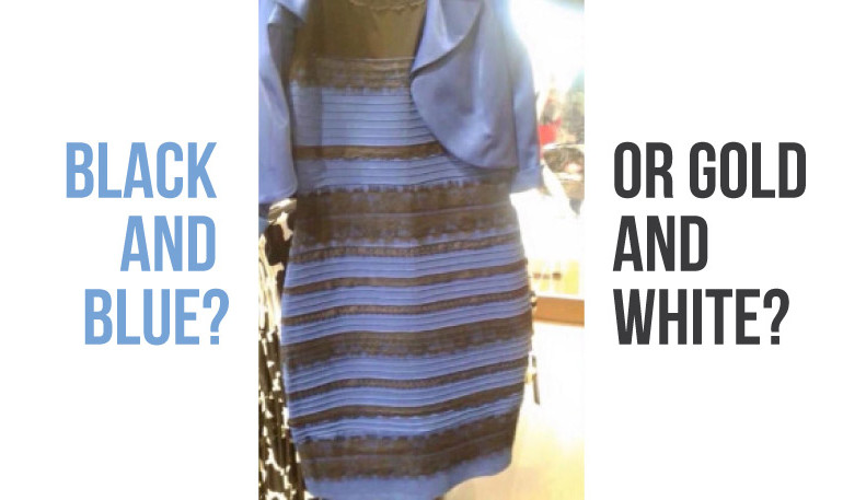 golden white blue black dress